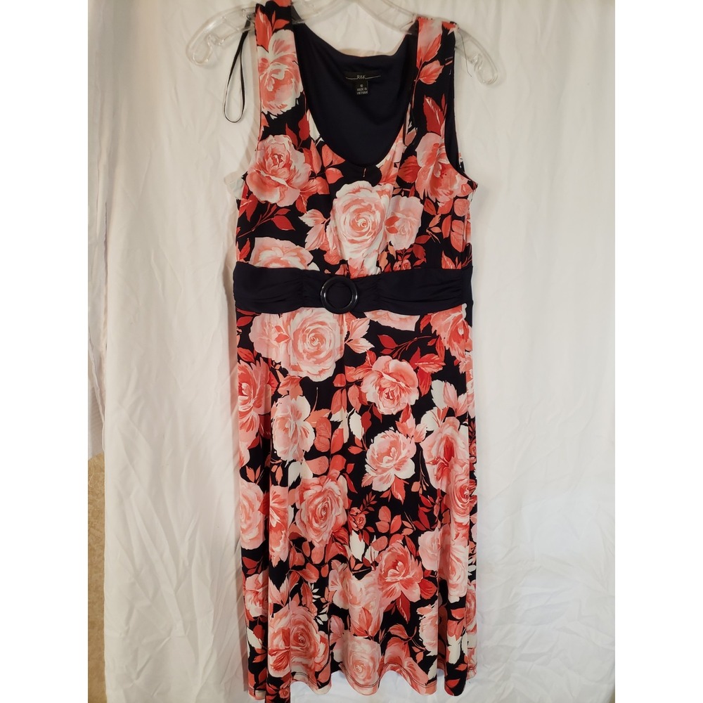 Women's R&K Sleeveless Floral Dress Size 10 (1688)